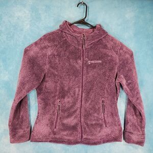 Free Country Women's Full Zip Hoodie, Faux Fur, Purple, Size Large